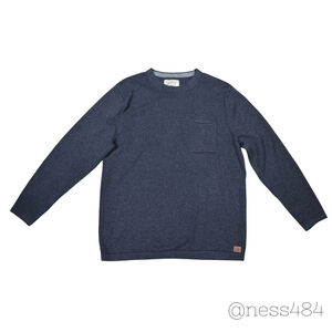 The Normal Brand Mens‎ Crewneck Pocket Sweater Blue Heather Size Large